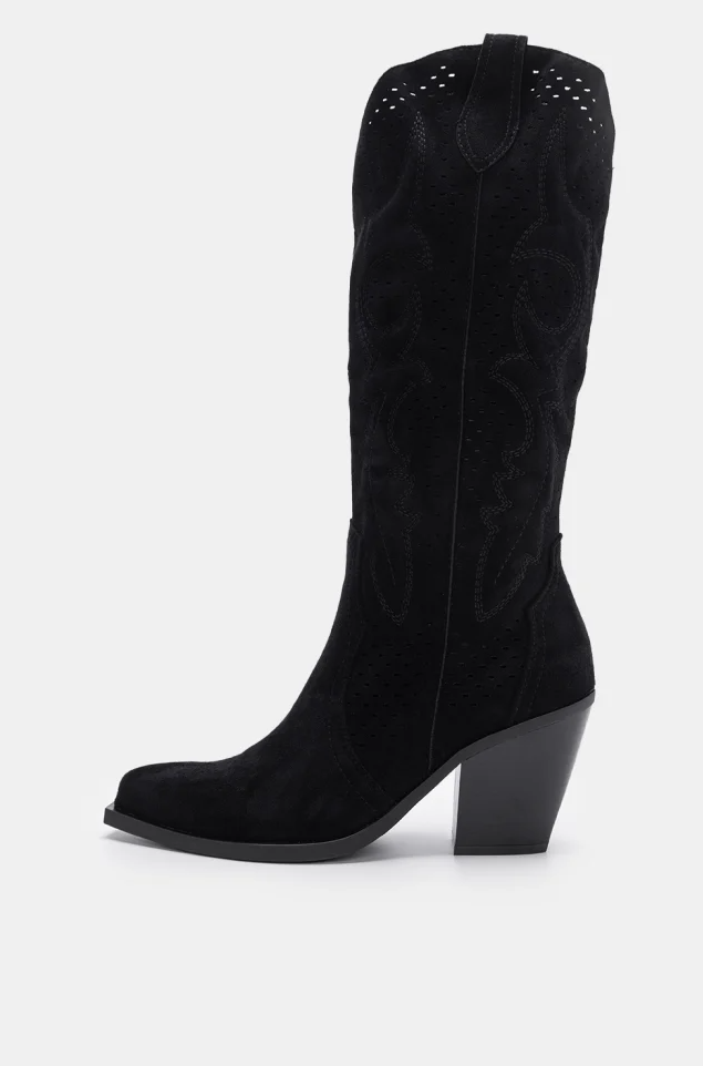 Στιγμιότυπο οθόνης 2026-02-05 182245 Γυναικείες Western Μπότες Μαύρες Διάτρητες με Τακούνι - Image 1